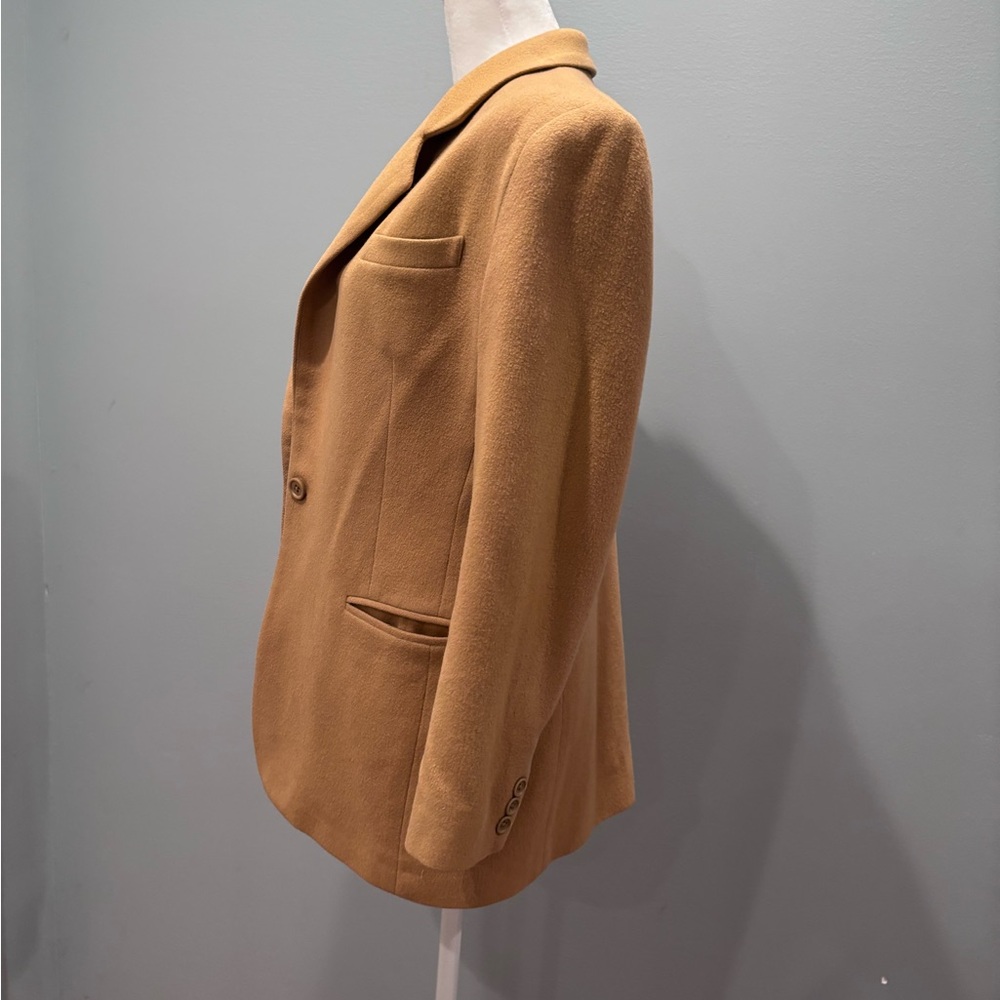 Vintage Lands’ End Camel Wool Cashmere Blazer Petite 6 USA Classic Coat - Picture 4 of 11